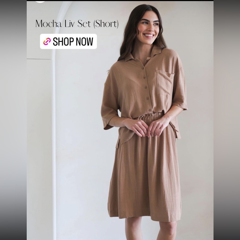 Mocha Liv Set (Short) Women’s Two-Piece Set - Mocha